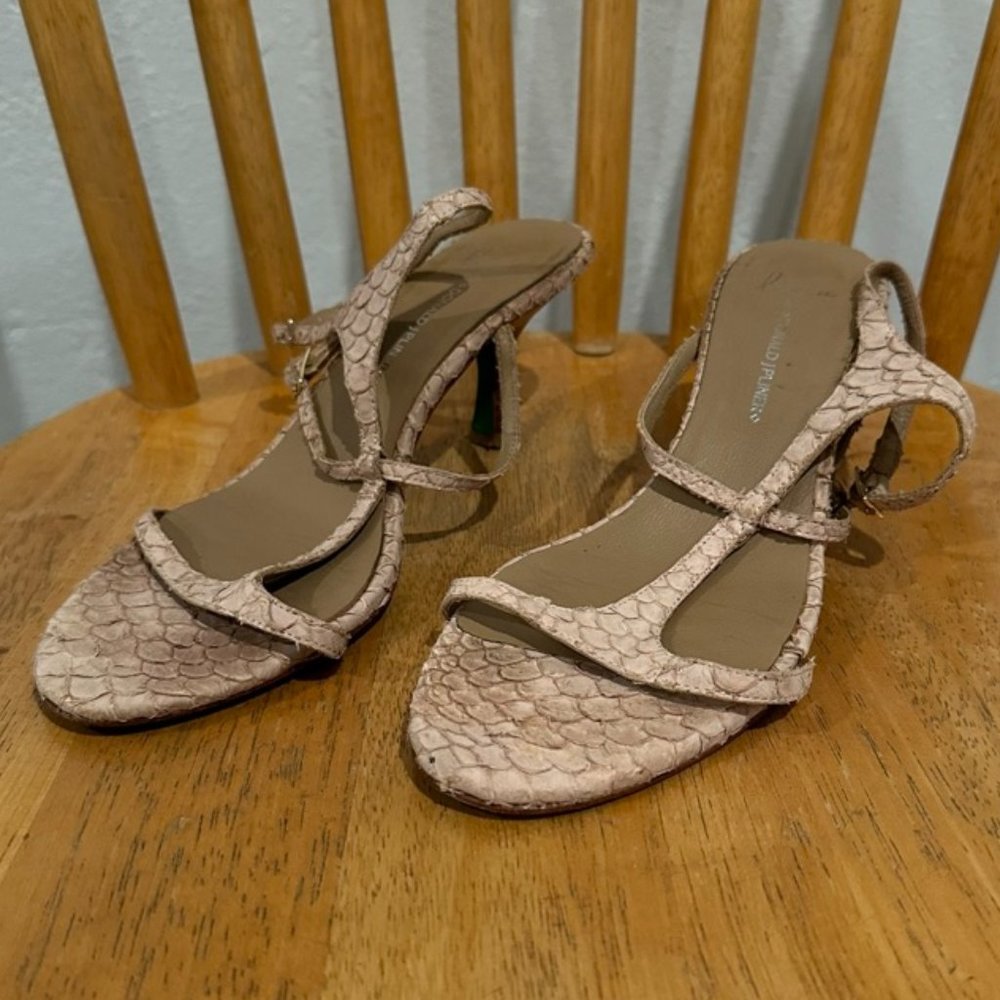 Donald J. Pliner vintage beige green bottom shoes 9.5
